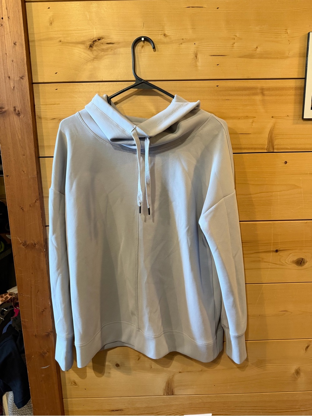 Light Gray Drawstring Funnel Neck Sweatshirt